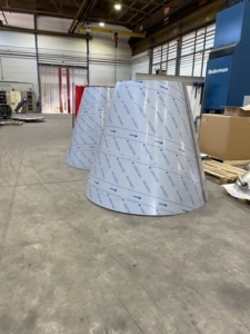 Concentrische gewalste RVS conus
